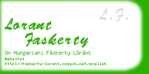 lorant faskerty business card