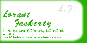 lorant faskerty business card